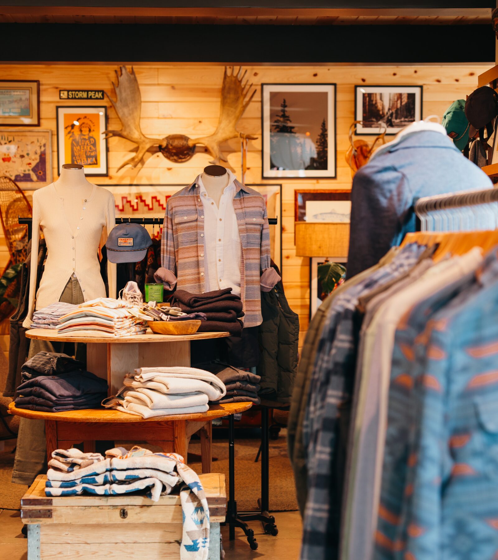 Clothing shop interior in Steamboat.