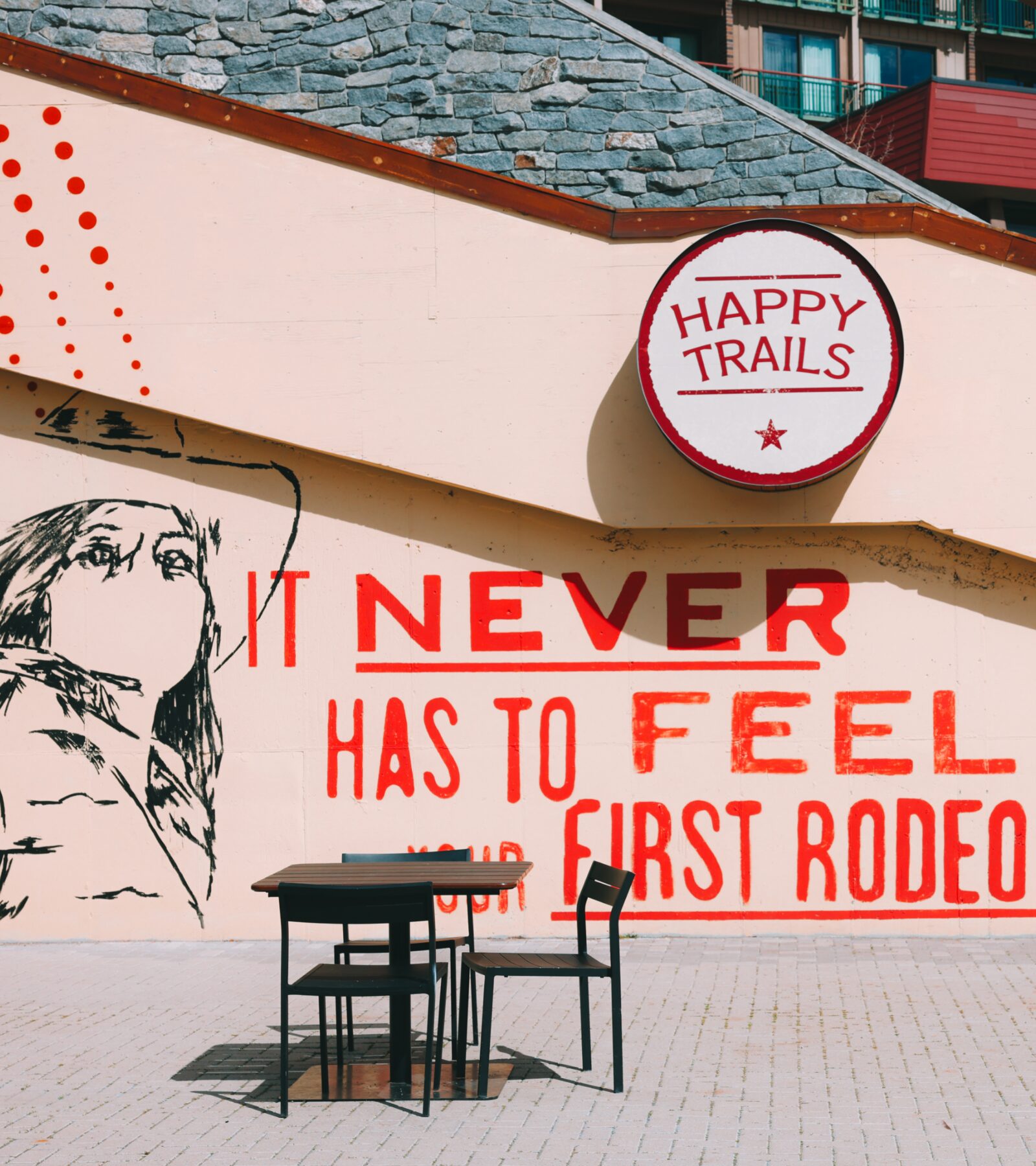 Happy Trails storefront mural.