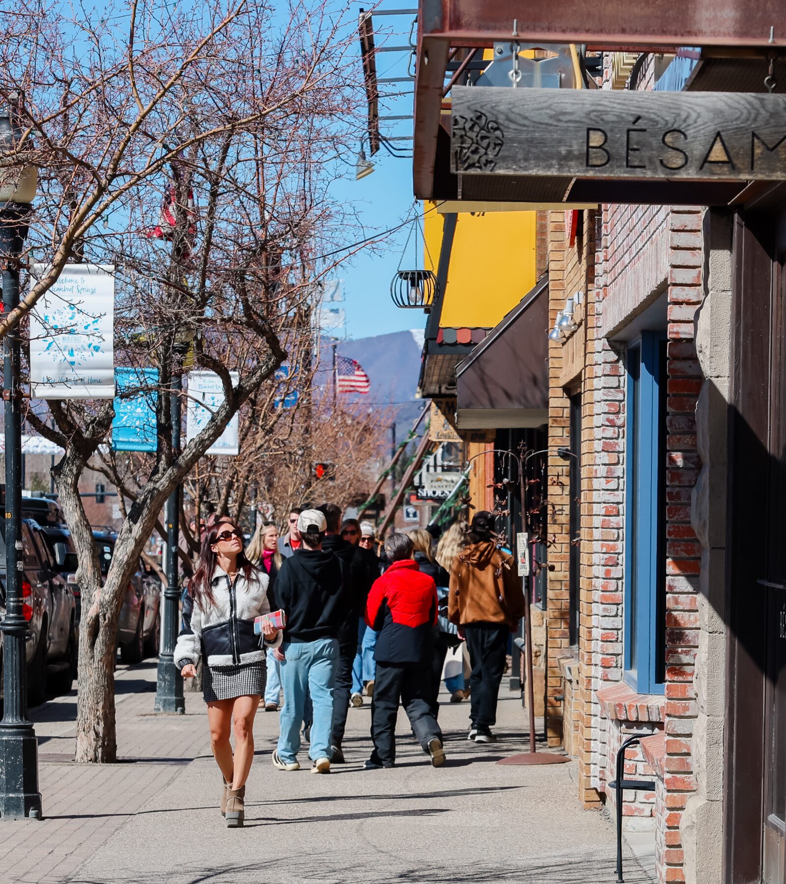 Downtown Steamboat Springs street life.